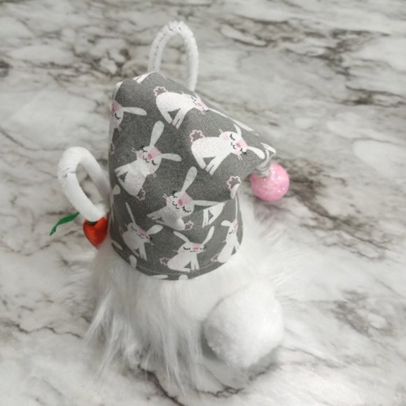 HAND CRAFTED Gnome White Easter Bunny Rabbit Air Freshener Cover Spring Decor - Picture 2 of 8